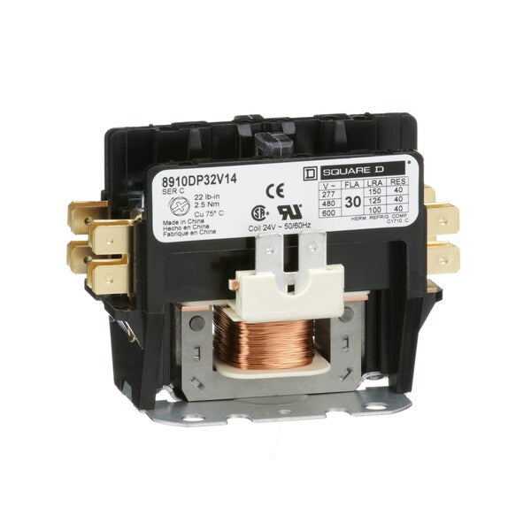24VAC Non-Reversing Definite Purpose Contactor 2P 30A, Hz: 50/60