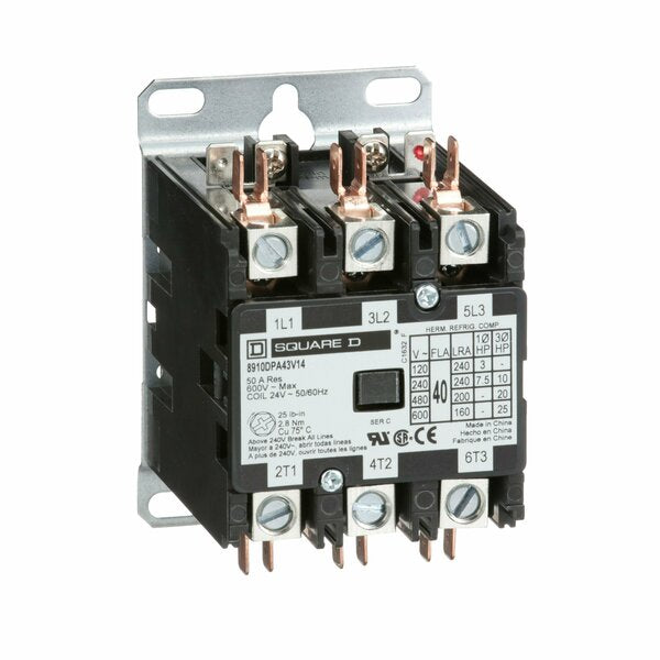 24VAC Non-Reversing Definite Purpose Contactor 3P 40A, Hz: 50/60
