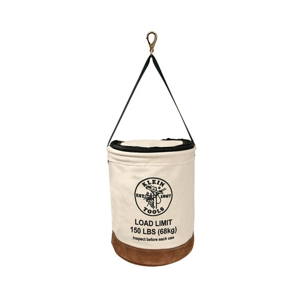 Canvas Bucket with Closing Top, 17-Inch