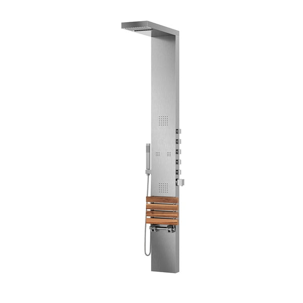 Matte Brushed Stainless Steel Shower Panel-Oahu Showerspa