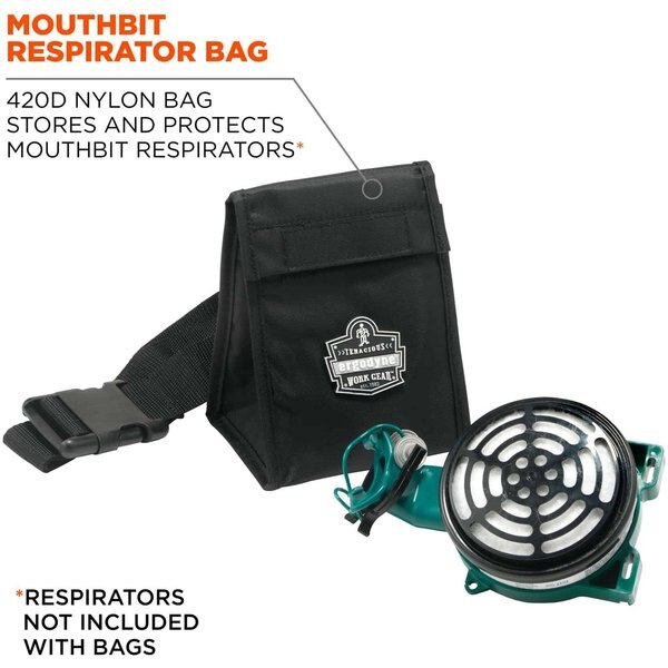 Mouthbit Respirator Bag, 100ci, Black