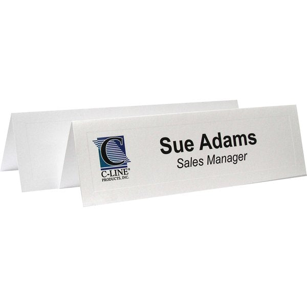White Name Tent Cardstock, PK100