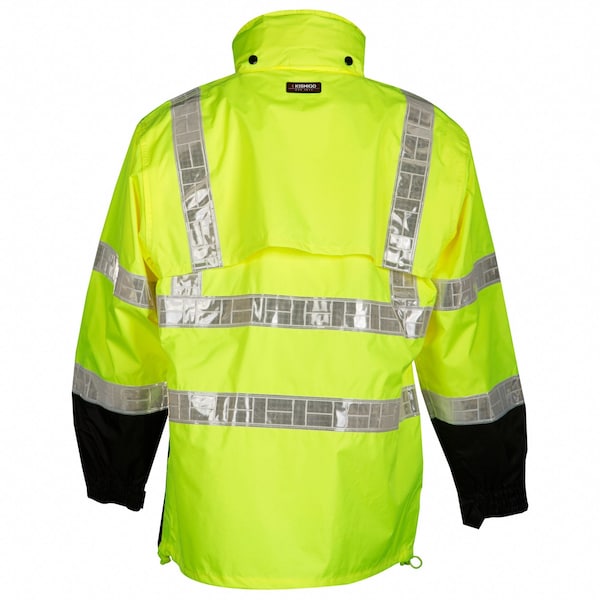 2-Piece Rainsuit with Hood, Jacket/Pant, Storm Stopper Pro, Class 3, Hi-Vis Lime, Size 2XL/3XL