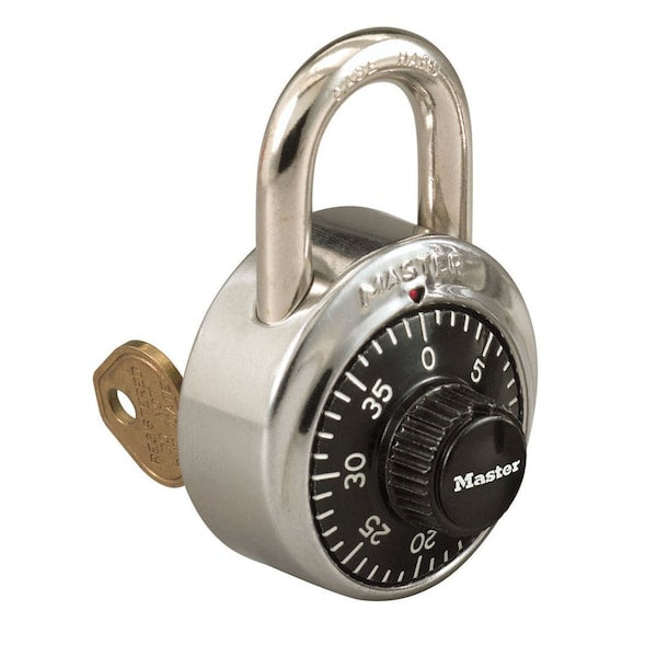 Combination Padlock, Center, Black/Silver