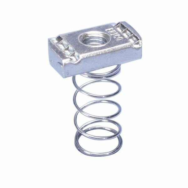 Channel Nut With Spring, 3/8-16 In, Steel