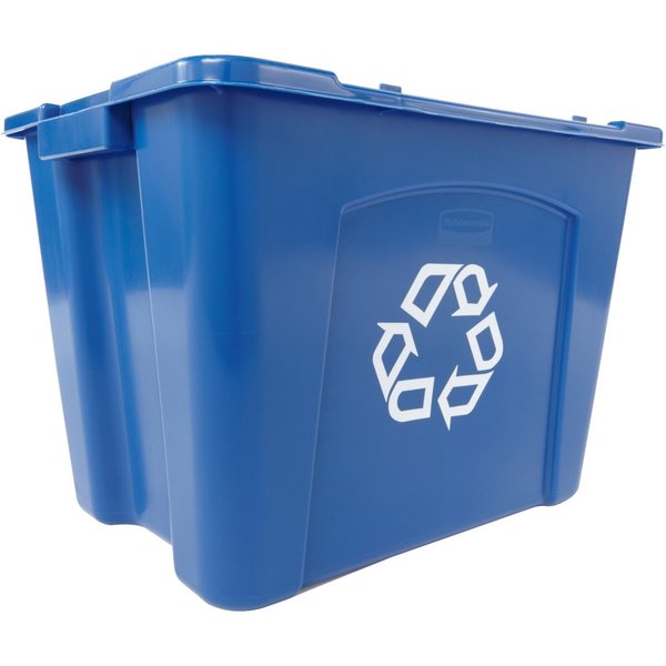 14 gal Rectangular Recycling Bin, Open Top, Satin Black/Satin Black, 1 Openings