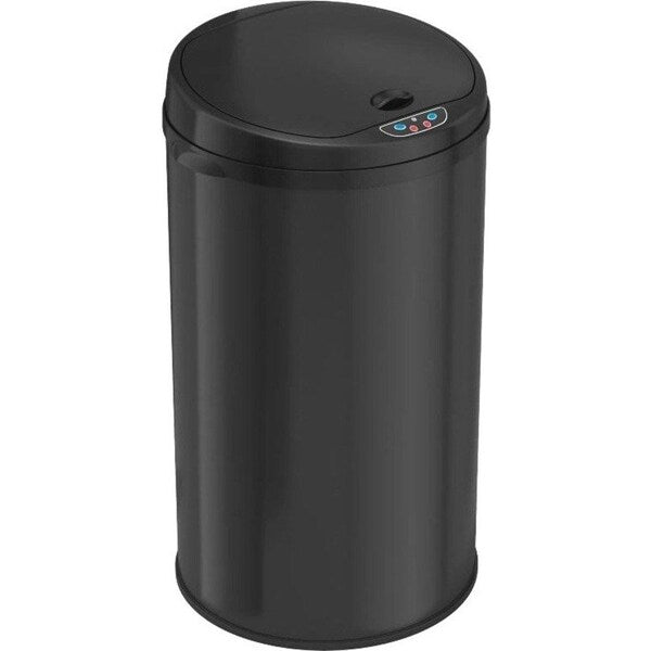 8 gal Round Trash Can, Silver, Stainless Steel