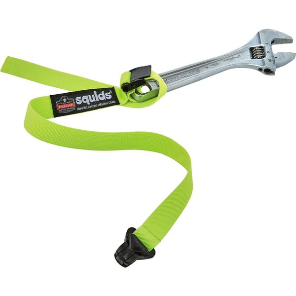 Hard Hat Lanyard w/ Clamp, Elastic, Lime