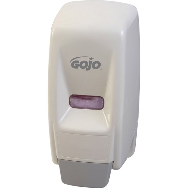 800mL Bag-in-Box Dispenser, Push-Style, White, Depth: 5-1/8