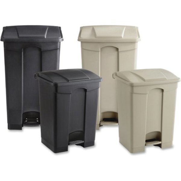 23 gal Rectangular Trash Can, Black, 19-3/4
