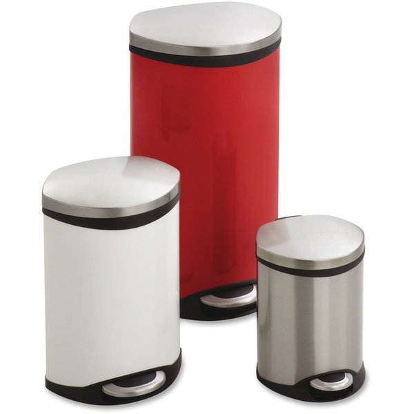 3 gal Oval Wastebasket, White, 12