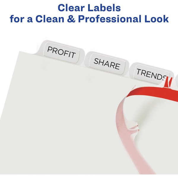 AveryÂ® Index MakerÂ® Clear Label Dividers 11417, 8-Tab Set, White