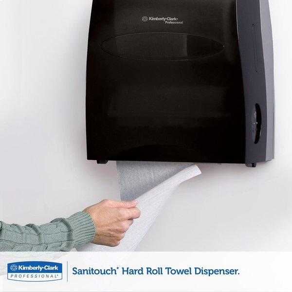 Sanitouch Manual Hard Roll Towel Dispenser, Black, for 1.5
