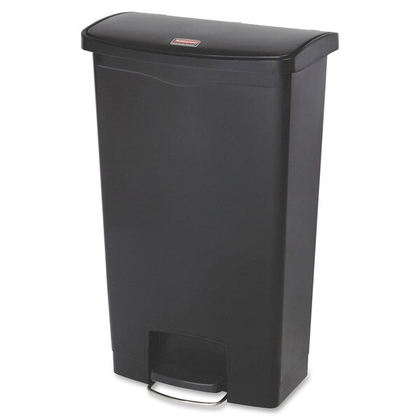 18 gal Rectangular Trash Can, Black, Resin