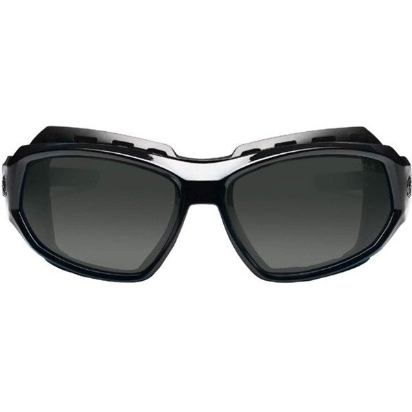 Safety Glasses, Traditional Smoke PC Decenter Lens, Scratch-Resistant