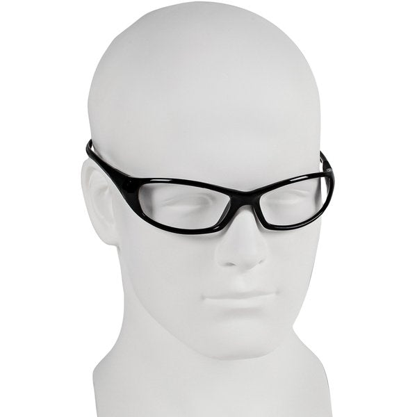 Safety Glasses, Wraparound Clear Polycarbonate Lens, Scratch-Resistant