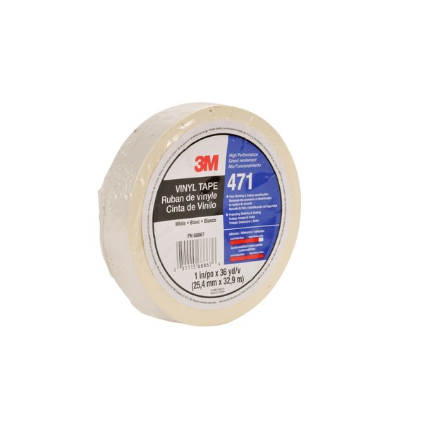Vinyl Tape 471, White, 1/2