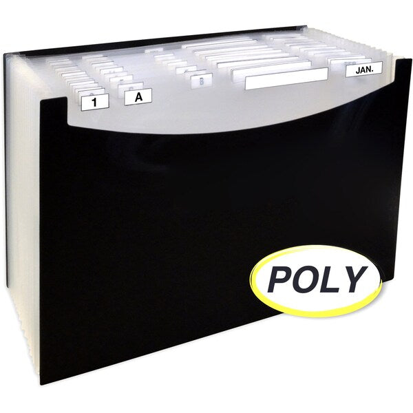 Expanding File Stand-Up, 21 Pocket, Black