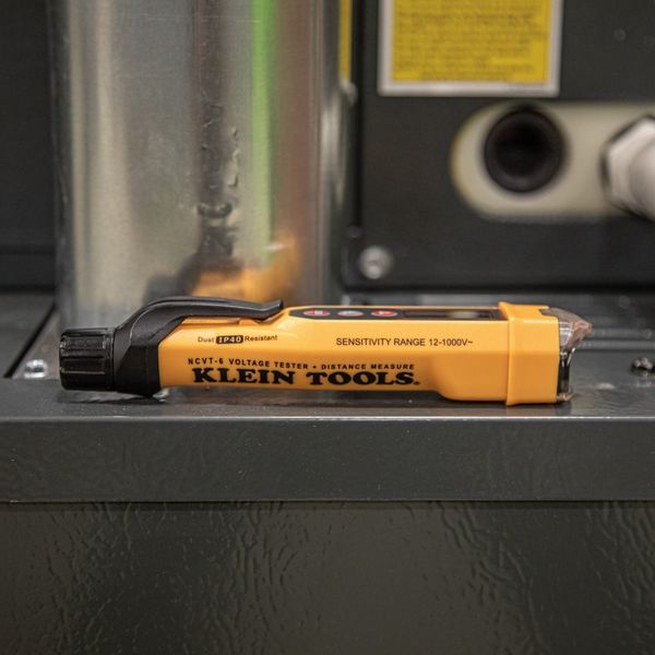 Non-Contact Voltage Tester Pen, 12-1000V AC, with Laser Distance Meter
