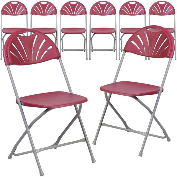 Burgundy Plastic Folding Chair