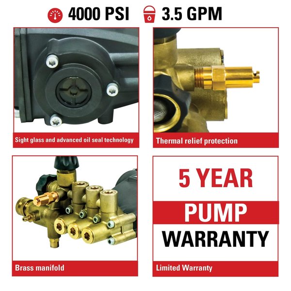 AAA Professional Triplex Pump Kit 90039 4000 PSI at 3.5 GPM Industrial Triplex Pump Kit