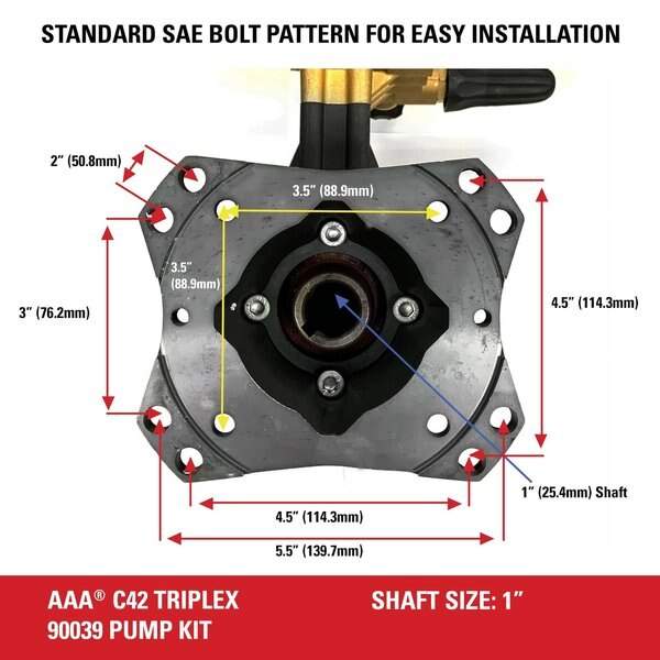 AAA Professional Triplex Pump Kit 90039 4000 PSI at 3.5 GPM Industrial Triplex Pump Kit