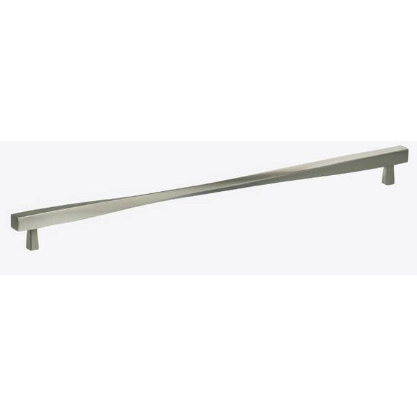 Center to Center Modern Twisted Cabinet Pull Satin Nickel 16-1/2