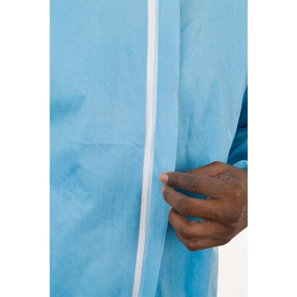 L, Blue, Zipper with Storm Flap
