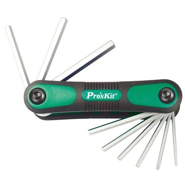 Folding Hex Key Set, Inch, 9pc