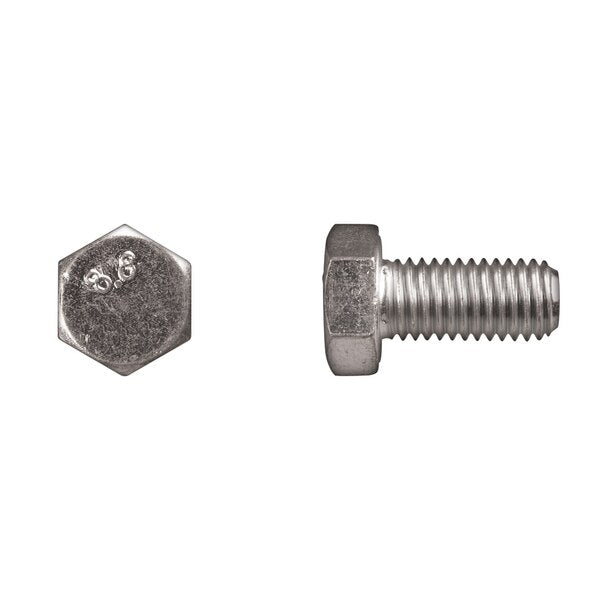 Class 8.8, M12-1.75 Hex Head Cap Screw, Zinc Plated Steel, 25 mm L