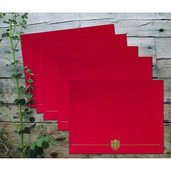 Certificate Cover Classic, Red wit, PK50