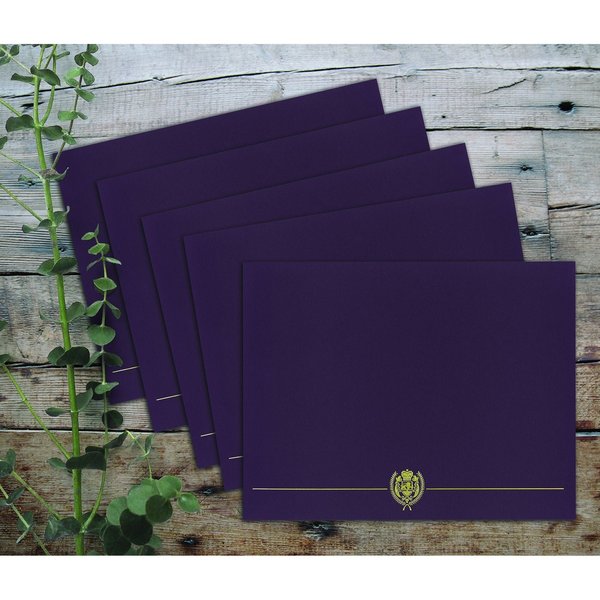Certificate Cover Classic, Plum wit, PK5