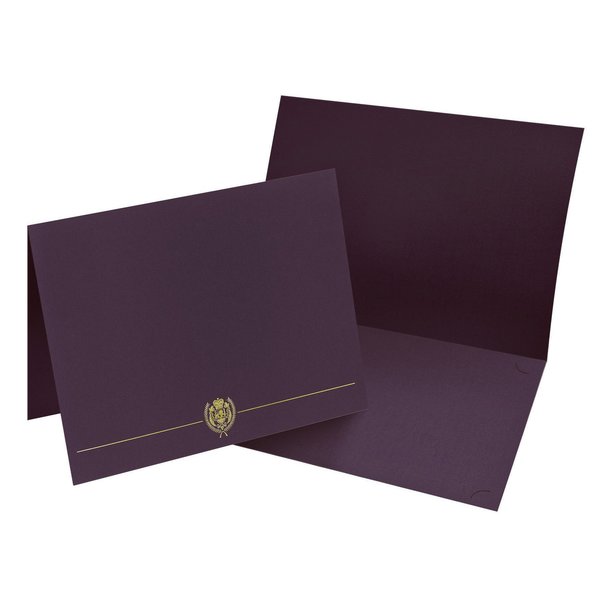 Certificate Cover Classic, Plum wit, PK5