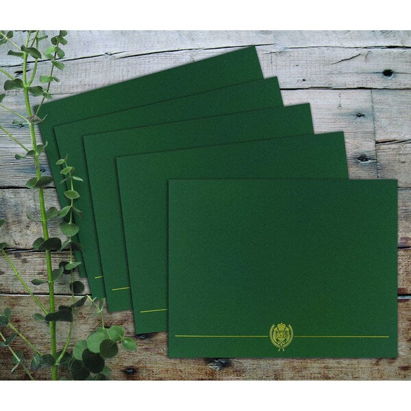 Certificate Cover Classic, Green W, PK50