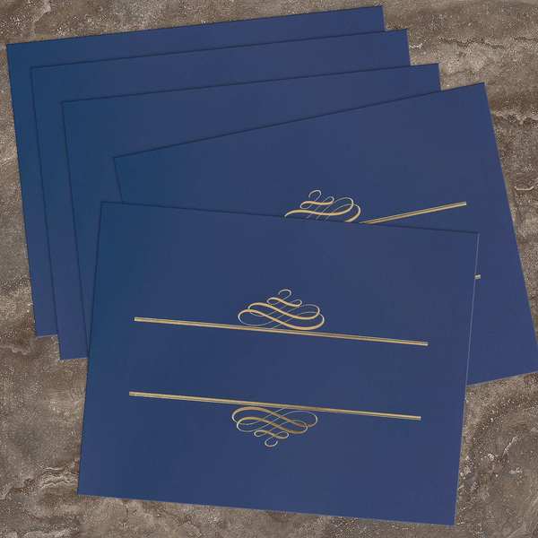 Certificate Cover Value, Navy with, PK5