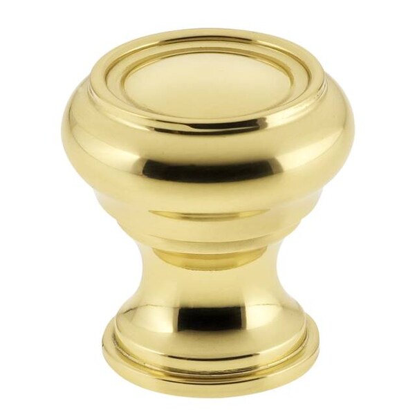Traditional Cabinet Knob Bright Brass 1-1/2