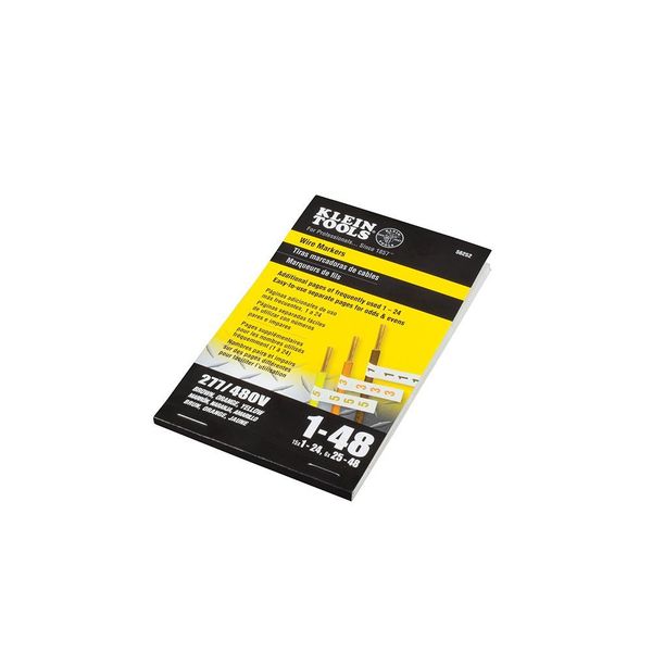 Wire Marker Book, 277/480V 3 Phase 1-48