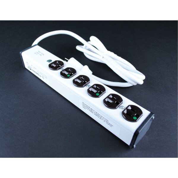 Outlet Strip, 15A, 6 Outlet, 6 ft., White