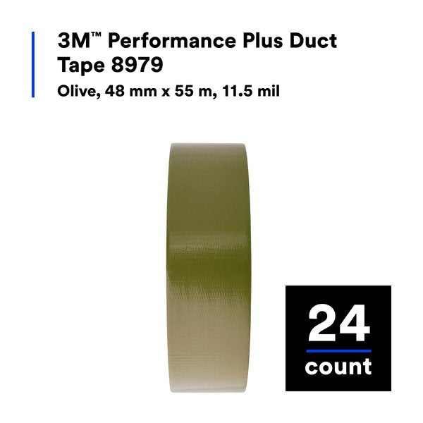 Duct Tape, 2 In x 60 yd, 12.6 mil, Olive