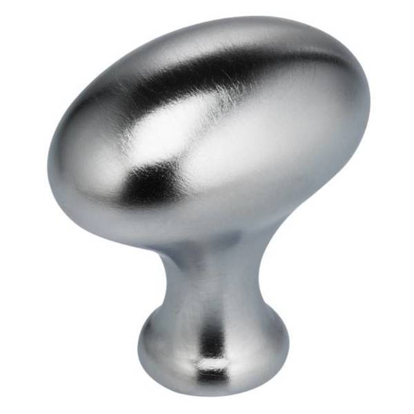 Egg Cabinet Knob Satin Chrome 1-3/16