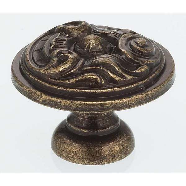 Ornate Cabinet Knob Shaded Bronze 1-3/16