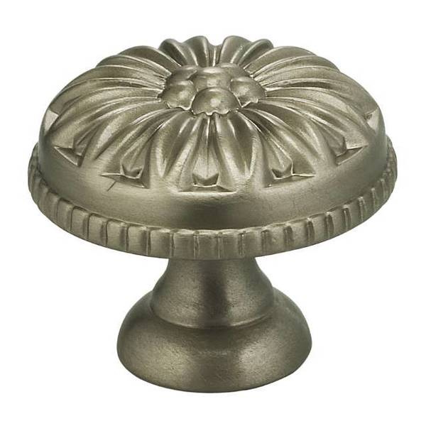 Floral Cabinet Knob Satin Nickel 1-3/16
