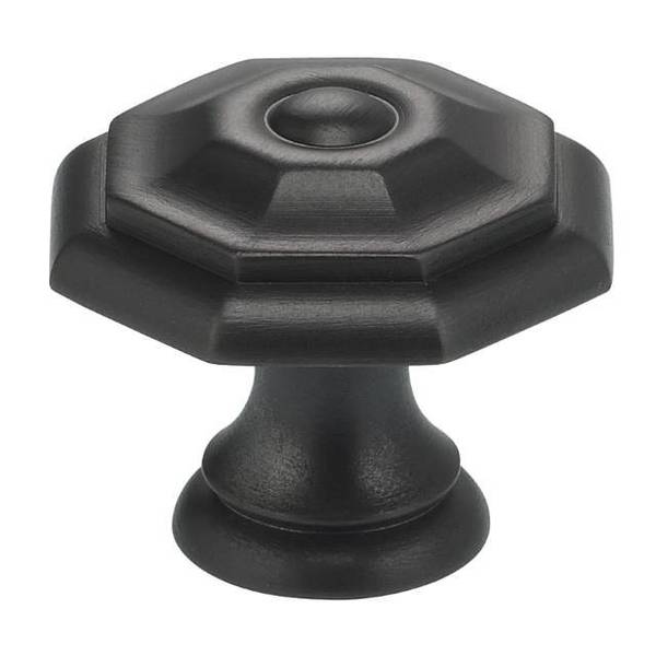 Octagonal Cabinet Knob Oil Rubbed Bronze 1-3/16