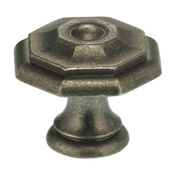 Octagonal Cabinet Knob Vintage Iron 1-3/16