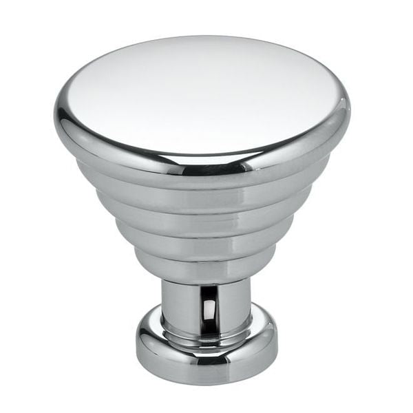 Stepped Cone Cabinet Knob Bright Chrome 1-3/16