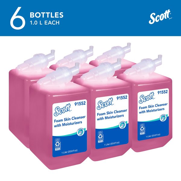 Foam Hand Soap, 1.0 L Hand Soap Refills for compatible Scott Essential Manual Dispensers (6 Bottles)