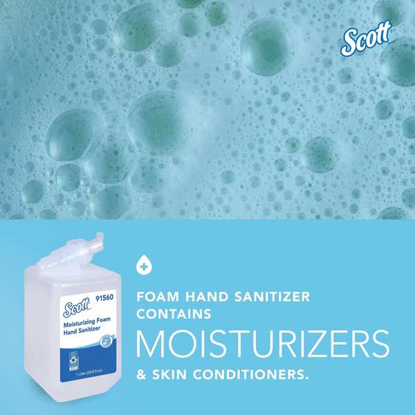 Moisturizing Foam Hand Sanitizer 1.0 L Refills for compatible Scott Essential Manual Dispensers (6)