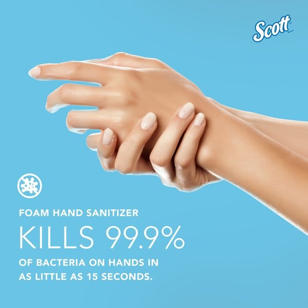 Moisturizing Foam Hand Sanitizer 1.0 L Refills for compatible Scott Essential Manual Dispensers (6)