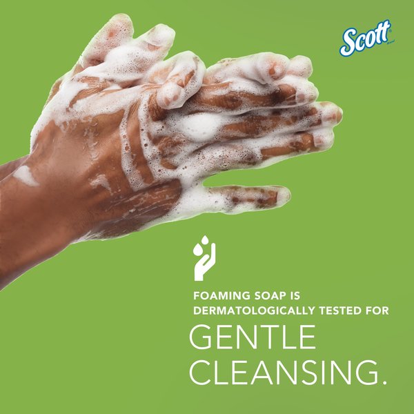 Green Certified Foam Hand Soap, 1.0 L Refills for Compatible Scott Manual Dispensers (6 Bottles)