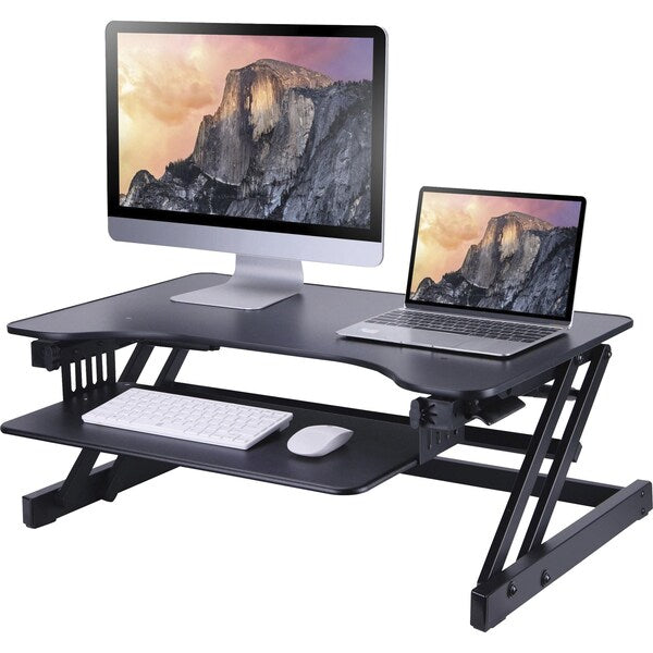 Monitor Riser, Sit-To-Stand, Black